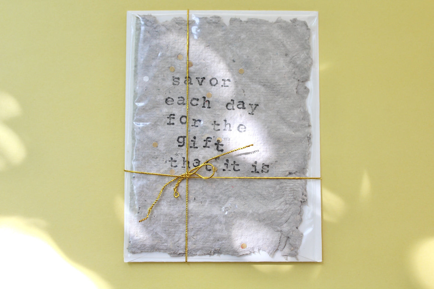 Handmade Paper Birthday Card 4-Pack with Stamped Messages