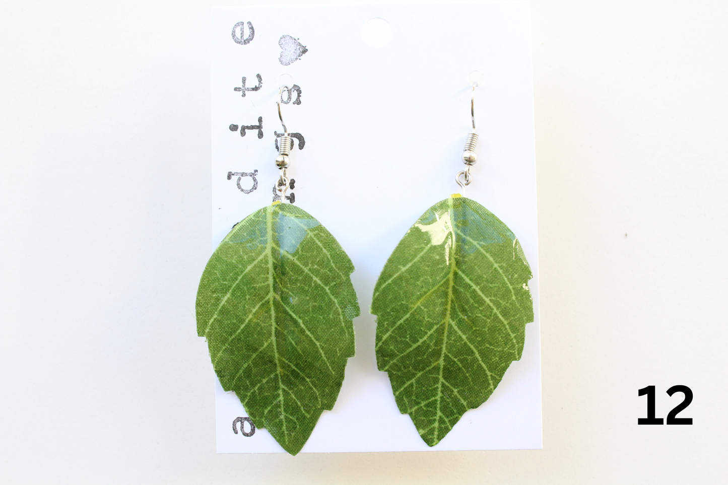 realistic leaf earrings