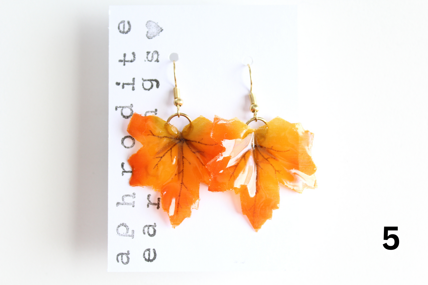 realistic leaf earrings