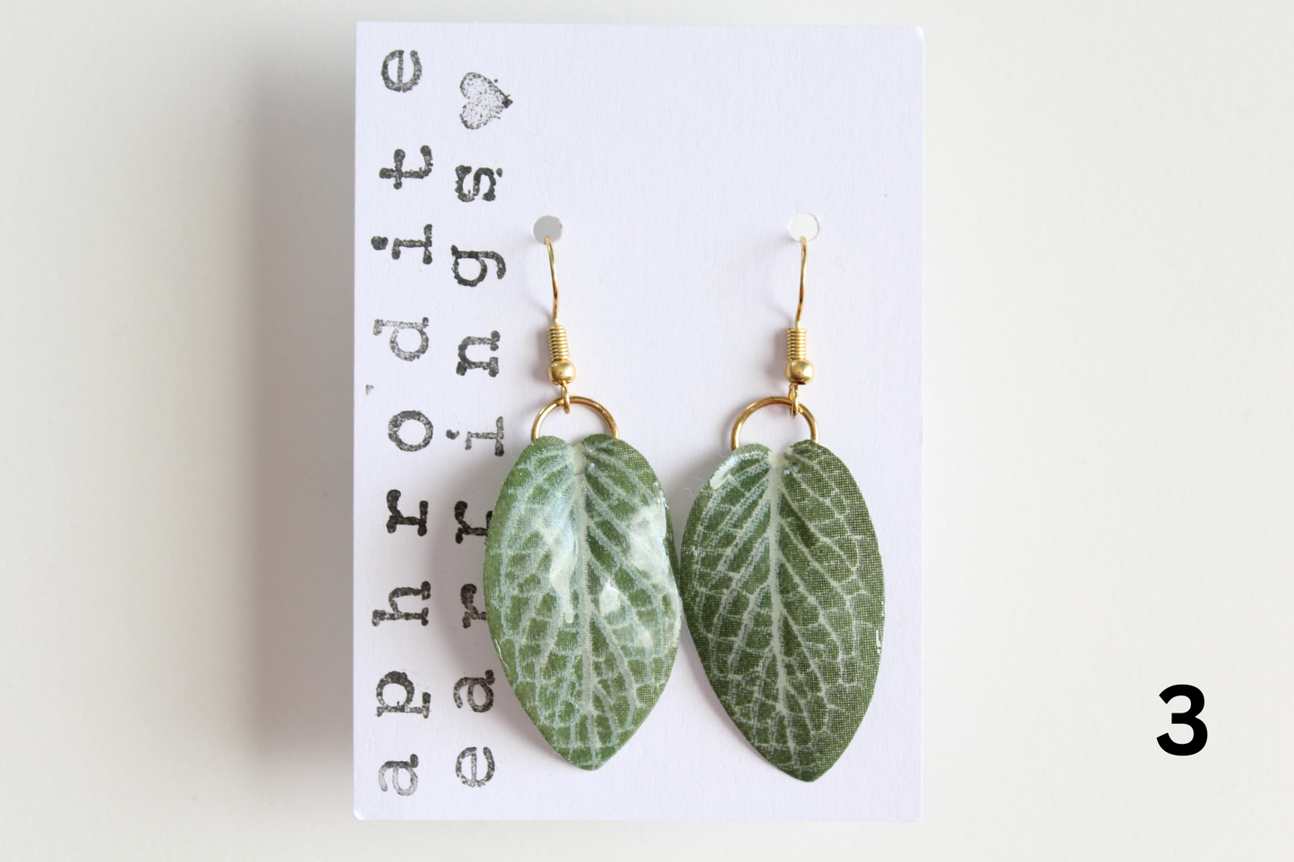 realistic leaf earrings