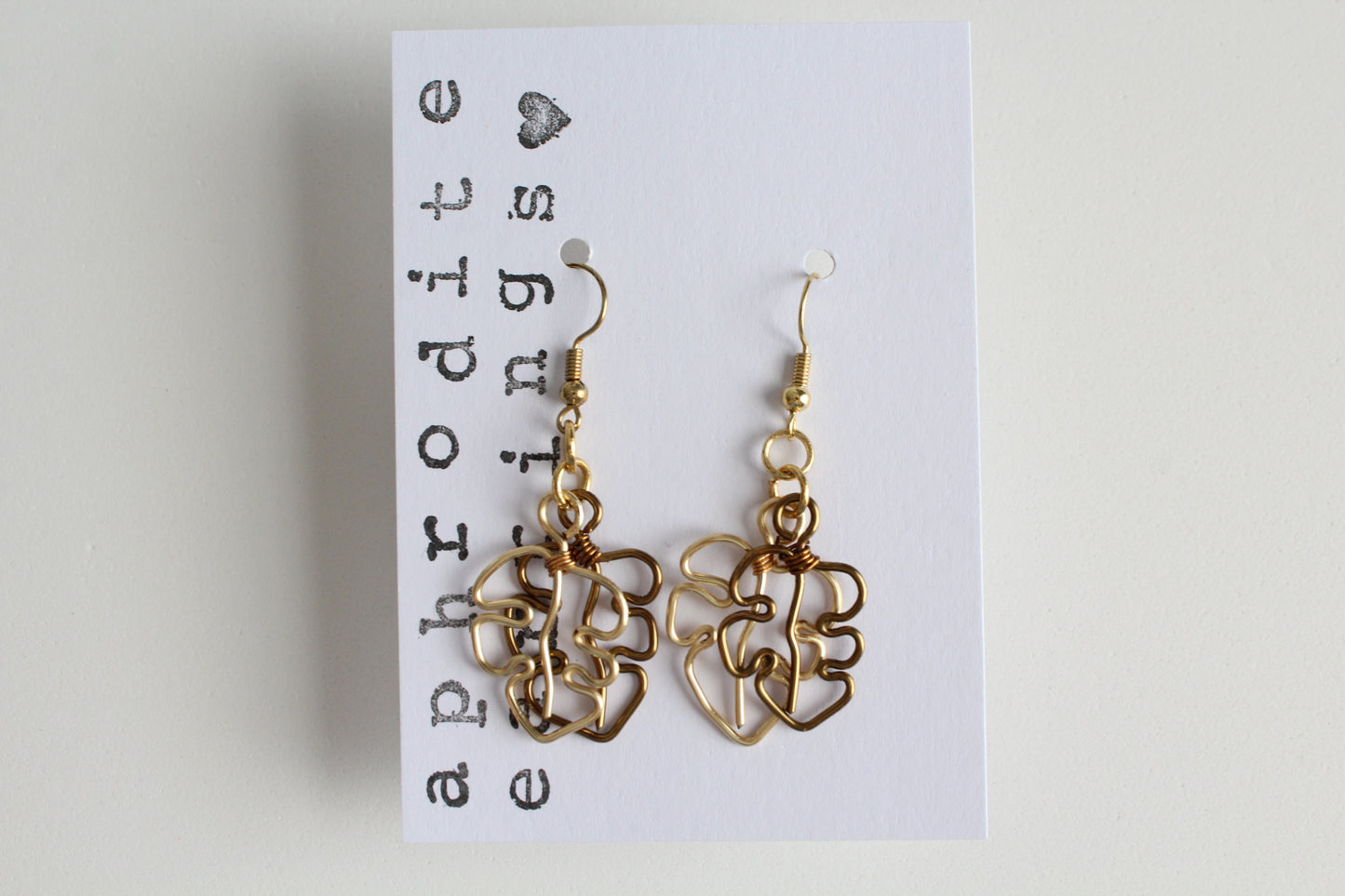 wire earrings | two leafs