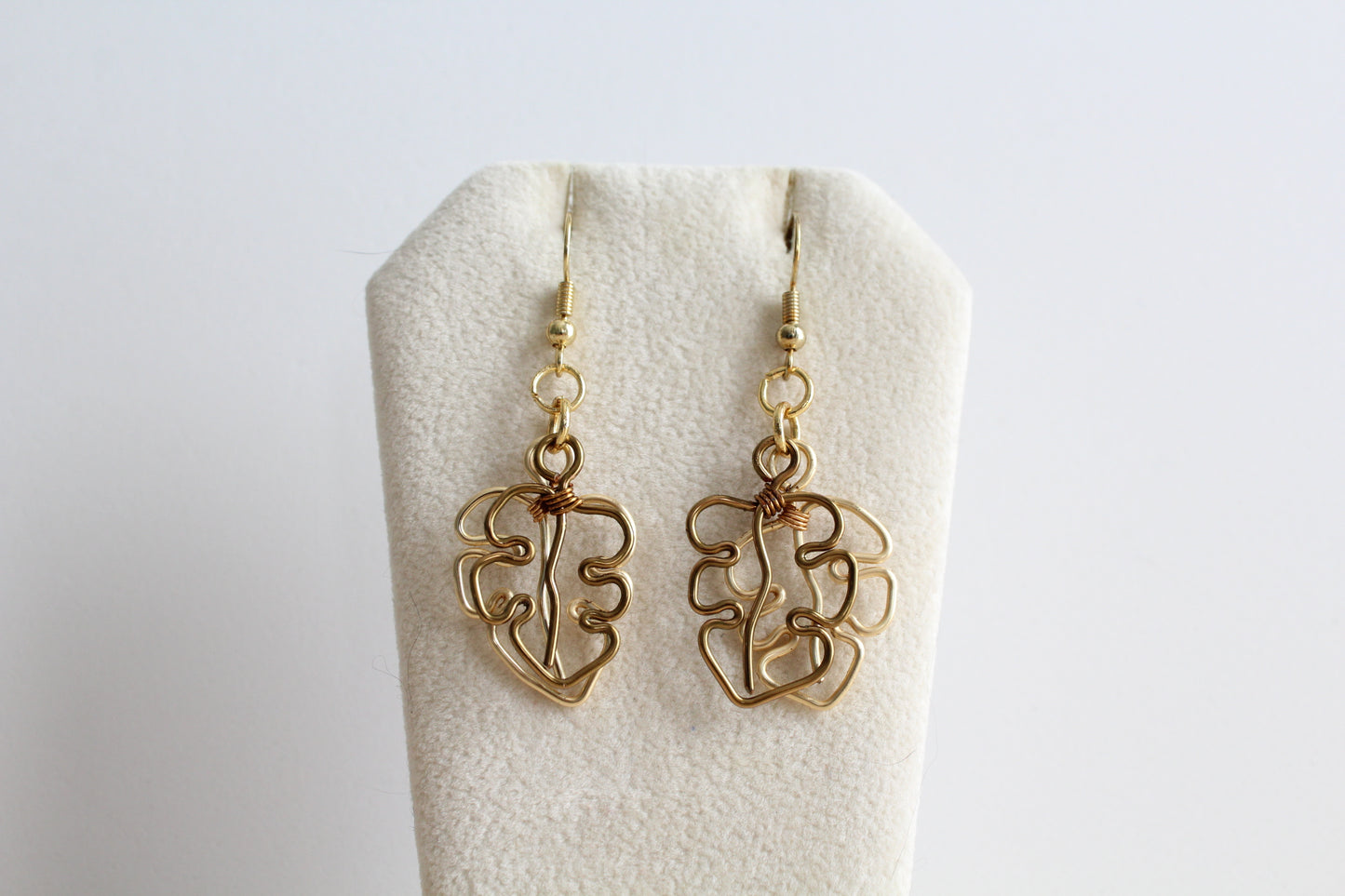 wire earrings | two leafs