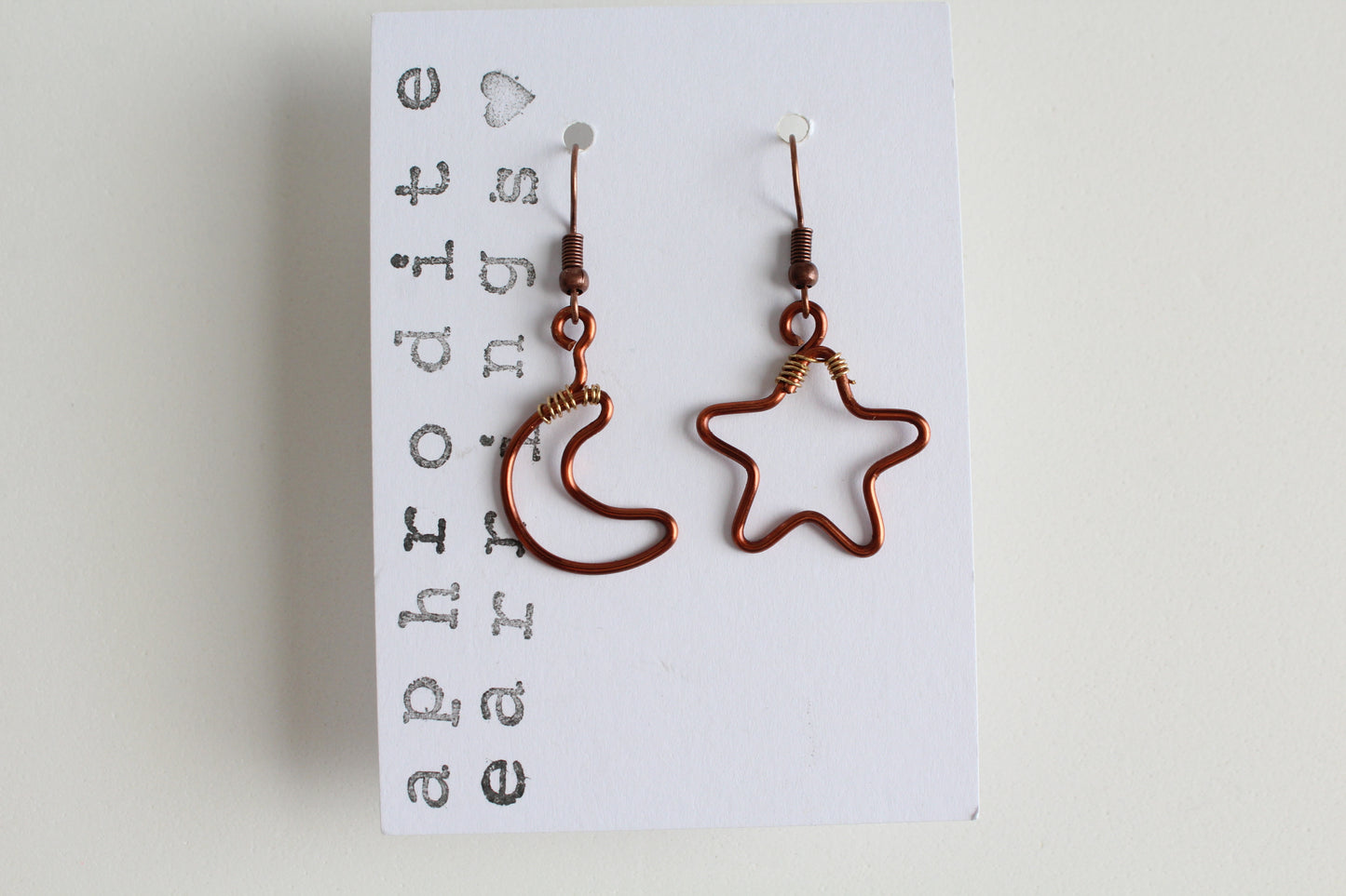 wire earrings | stars & moons