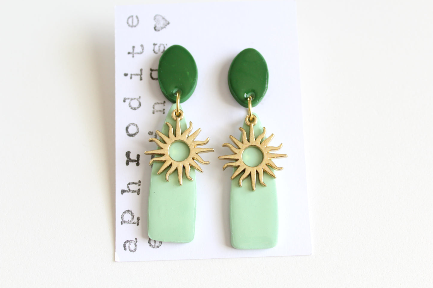 clay earrings | two-toned long