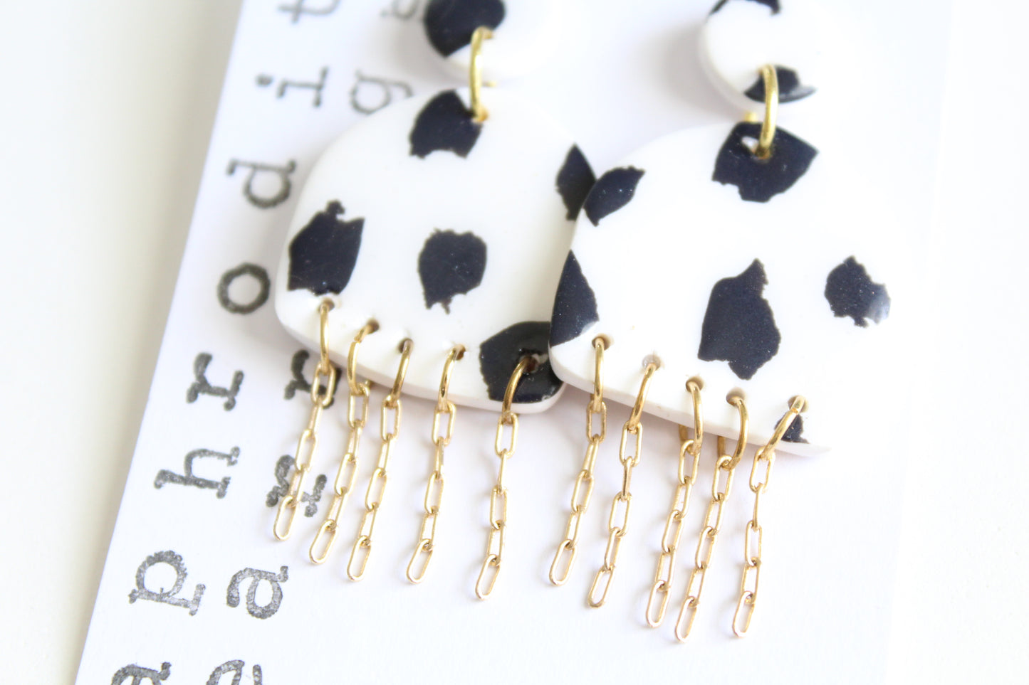 clay earrings | cow