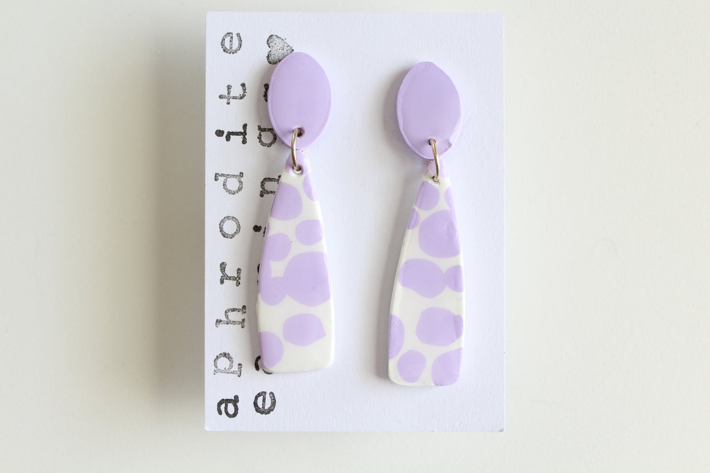 clay earrings | two-toned long