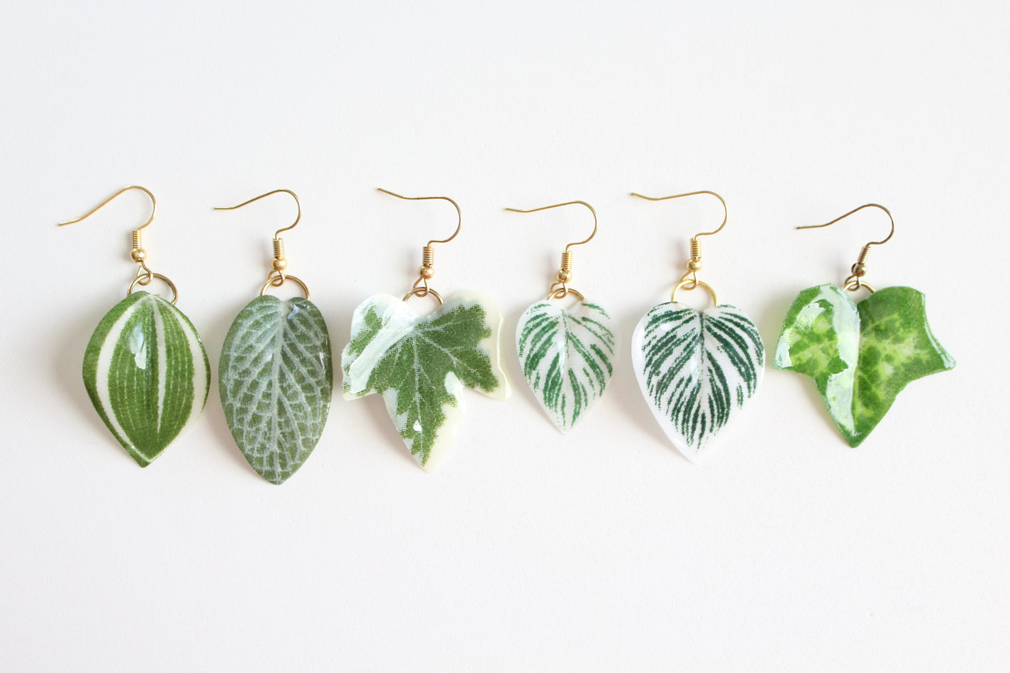 realistic leaf earrings