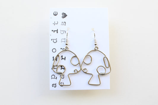 wire earrings | mushrooms