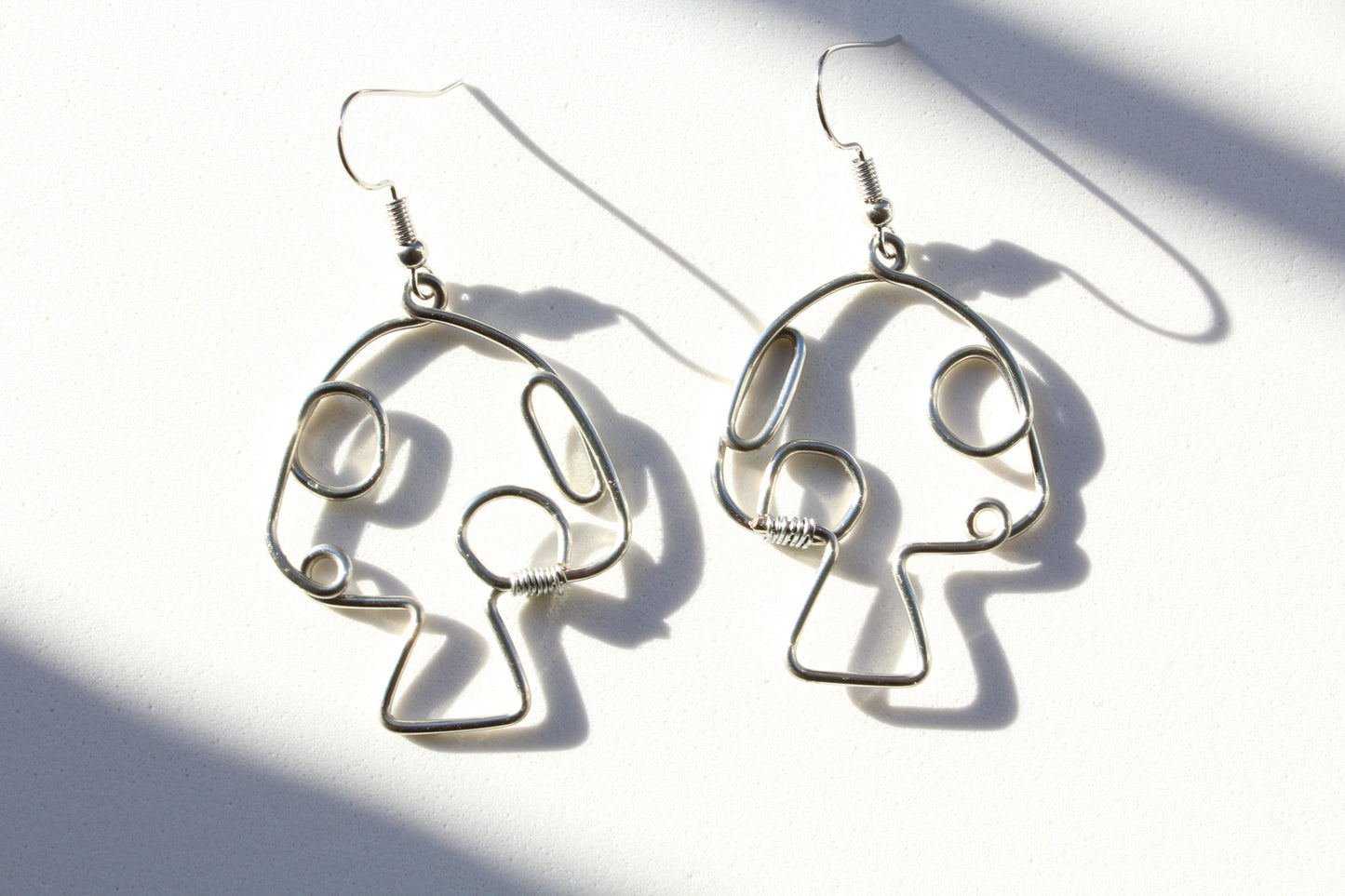 wire earrings | mushrooms