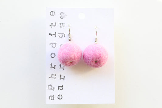 colorful felt ball earrings