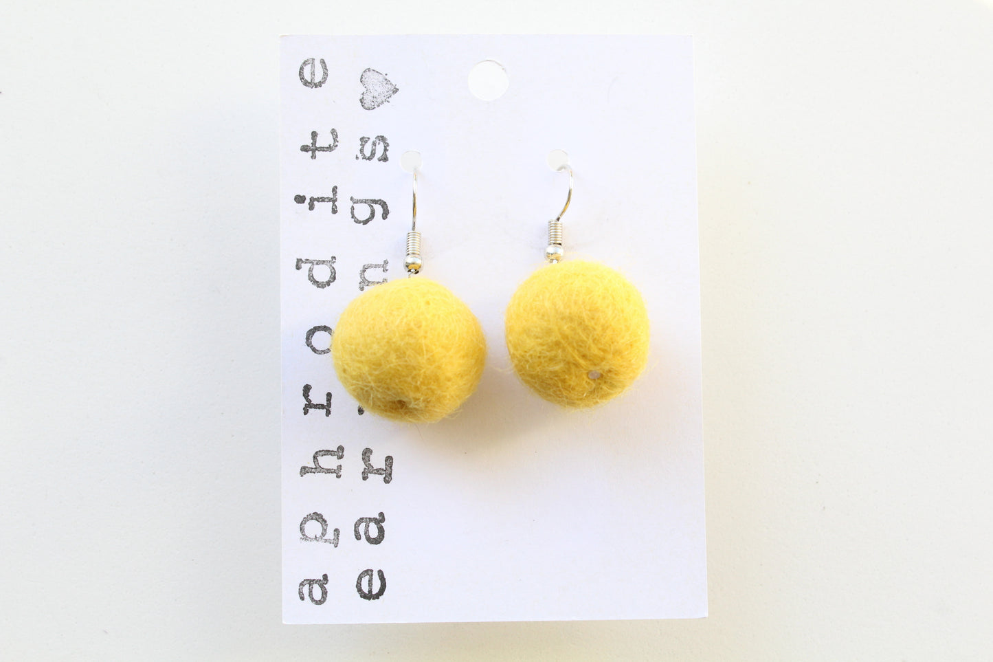 colorful felt ball earrings